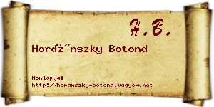 Horánszky Botond névjegykártya